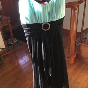Light Blue and Black Short Dress